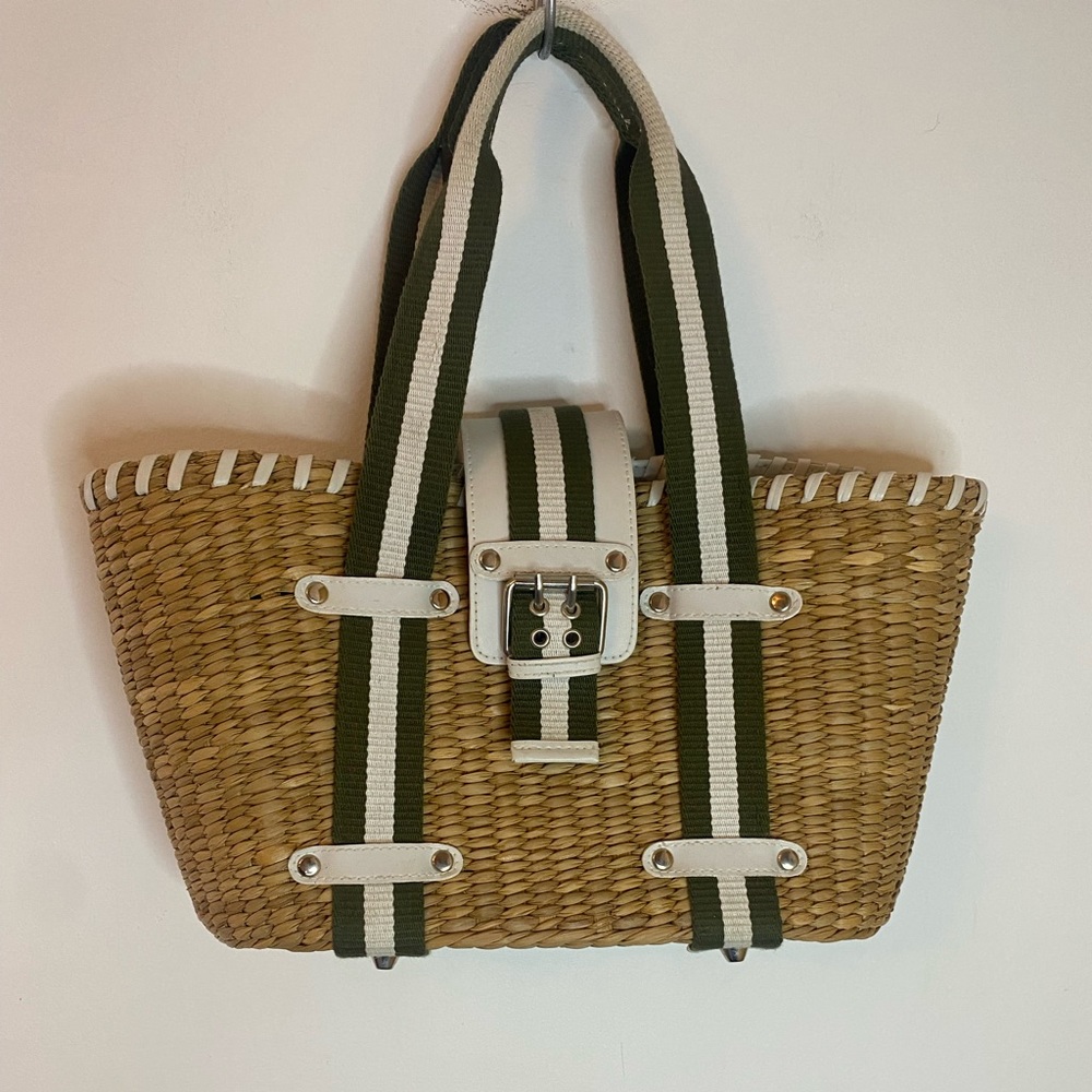 Donna Dixon Jennifer Straw Canvas Beach Purse